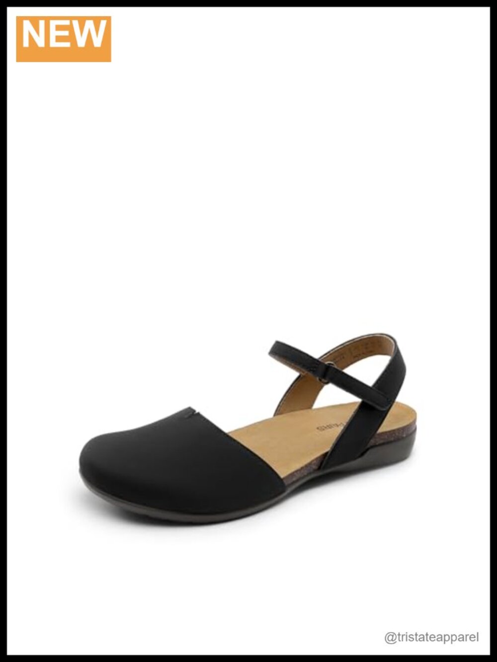 Arch Support Closed Toe Sandals with Memory Foam Cork Footbed